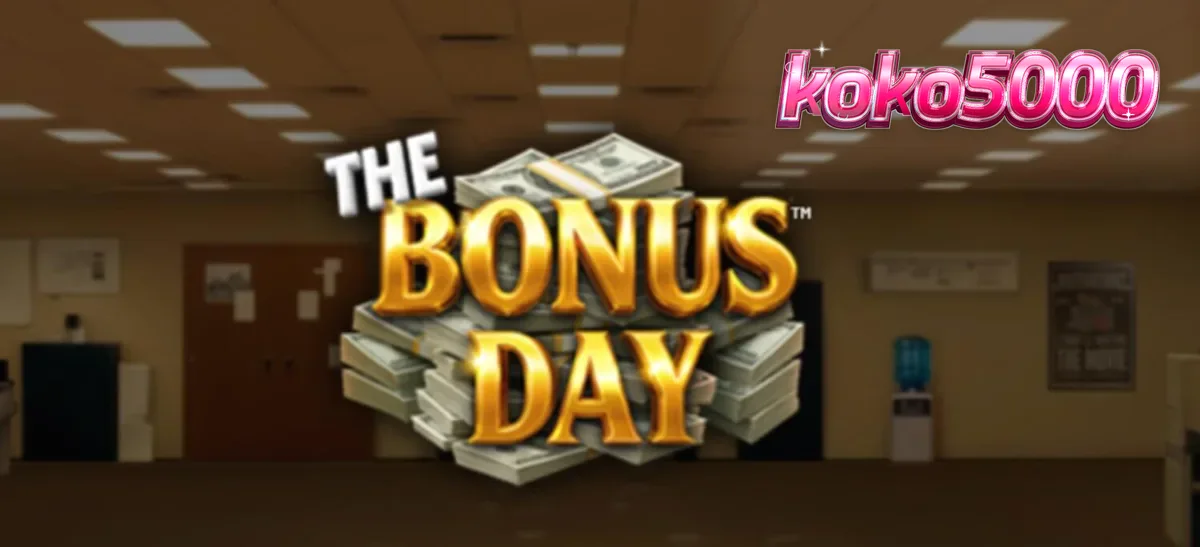 Tampilan visual slot The Bonus Day dengan tema kantor yang ceria